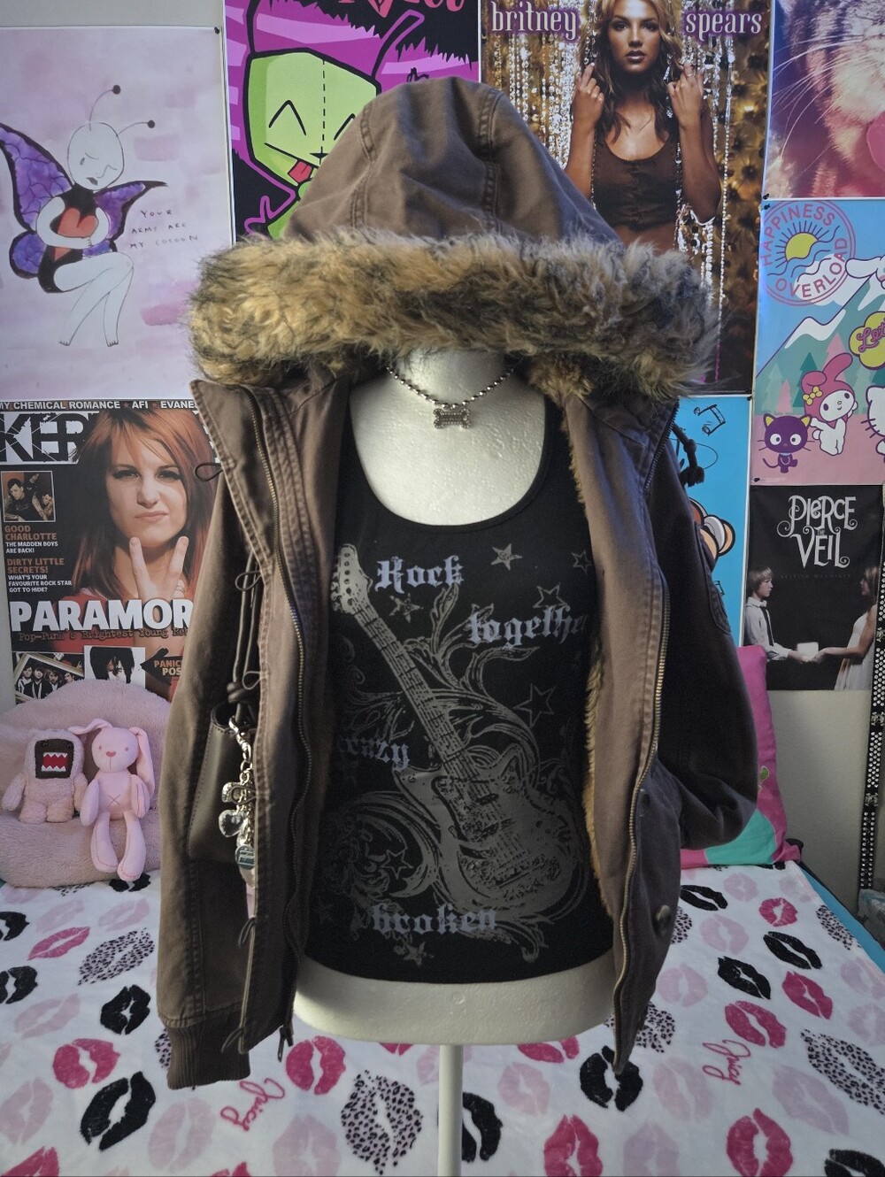 2000s black & grey rock together tank top